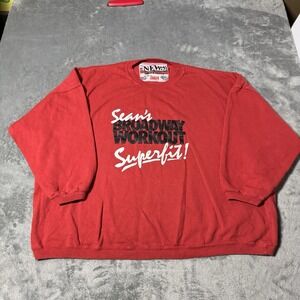 International News Womens Sz Bigger LG Red Graphic‎ Crew Neck Sweatshirt Vintage